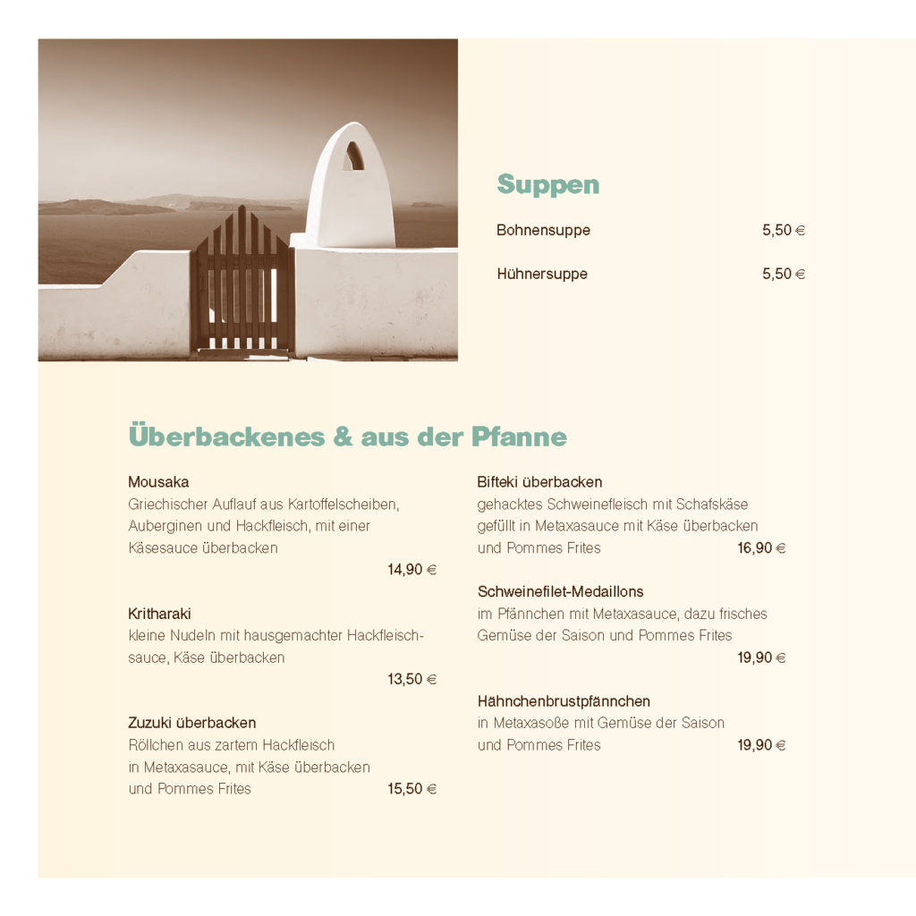 Griechische Suppen und überbackene Spezialitäten in der Taverna Tipota
